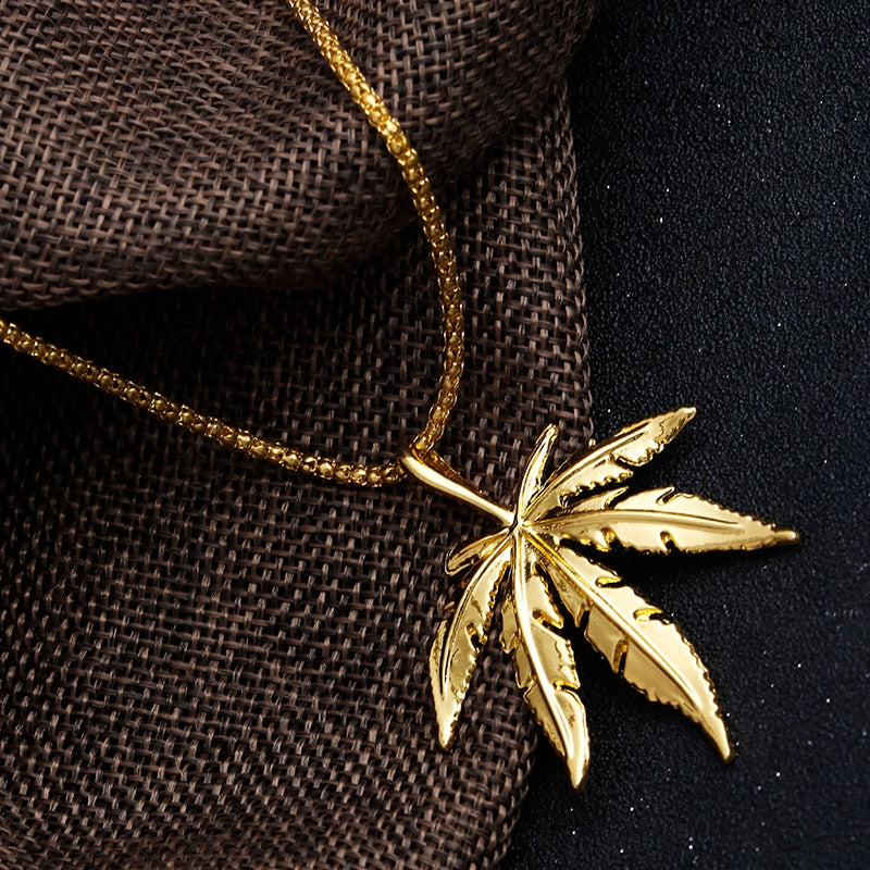 Mary Jane Leaf Charm Necklace
